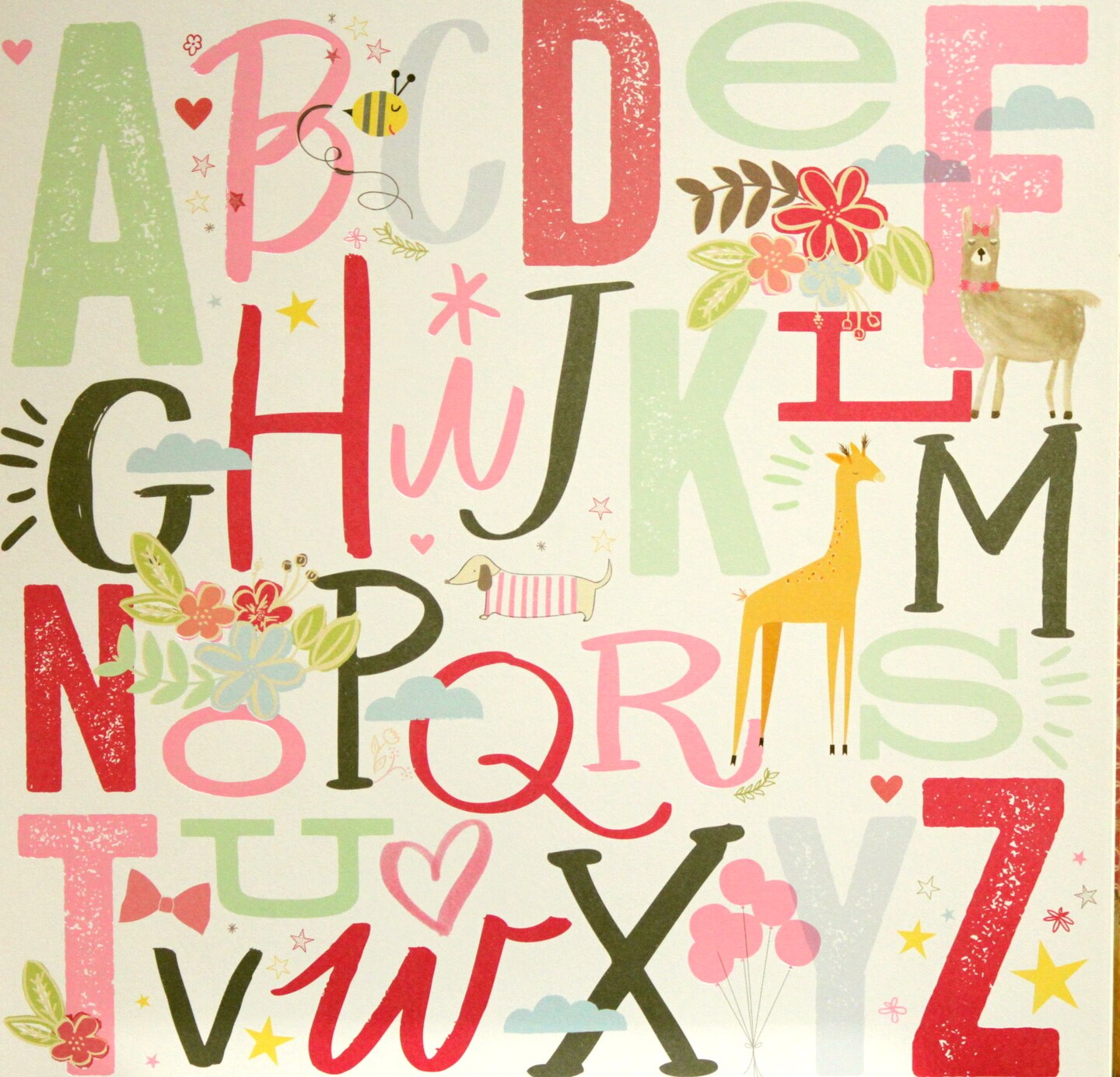 Me &#x26; My Big Ideas Baby Girl 12 x 12 Alphabet Specialty Lt. Cardstock Paper
