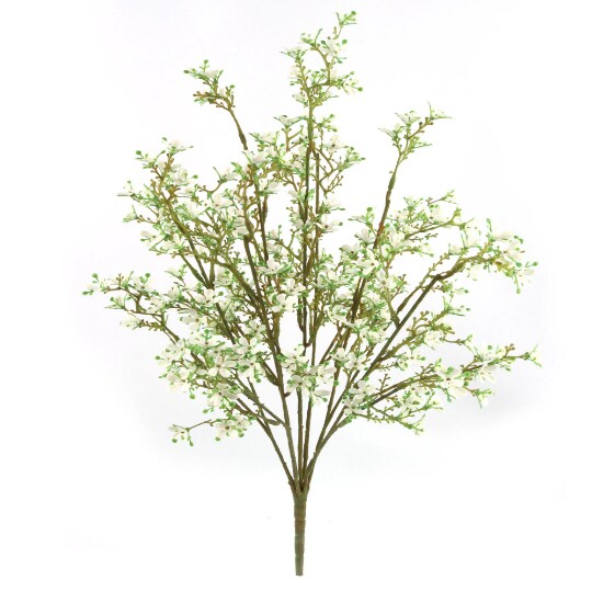 24-Pack: 22&#x22; UV Mini White Flower Bush with 14 Sprays by Floral Home&#xAE;