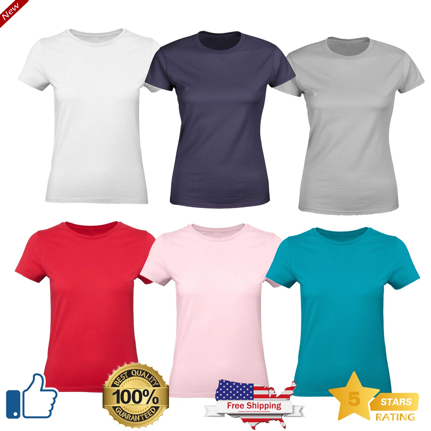 Summer Apparel Ring-Spun Combed Cotton T-Shirts for Women&#x27;s