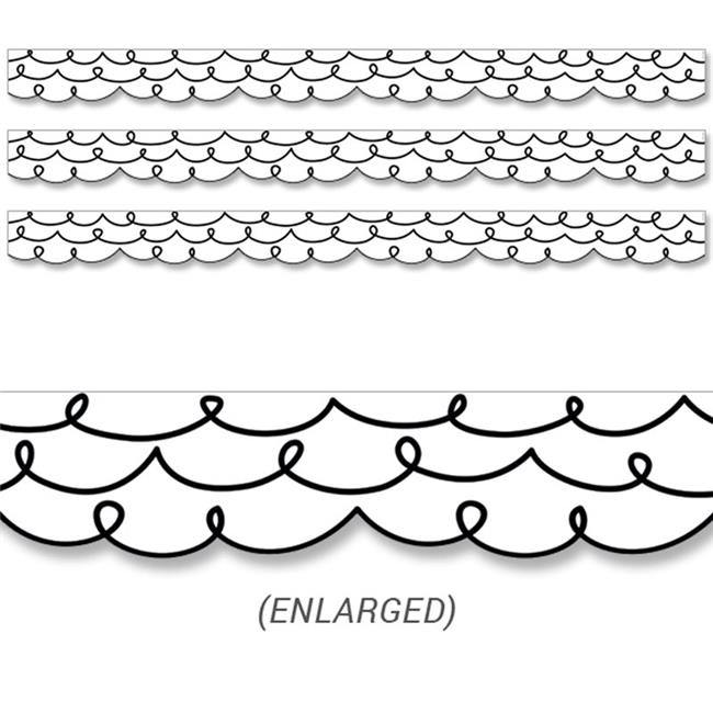 Creative Teaching Press CTP10456-3 35 ft. Loop-De-Loop Border&#x26;#44; Black &#x26; White - Pack of 3