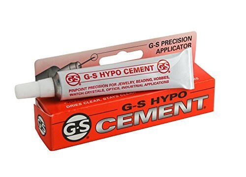 Jewelers G-S Hypo Clear Cement 9 ml w/Precision Applicator for Beads Findings Watch Crystals Plastic Glass Metal Ceramic Crafts