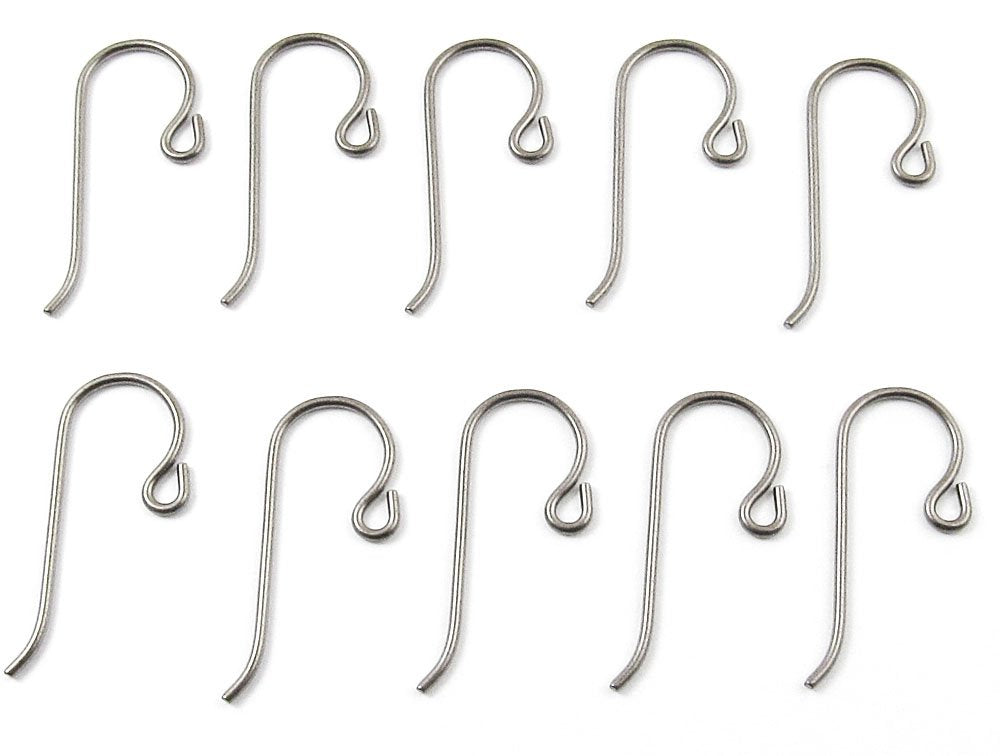 Gray Niobium Ear Wires Small Loop, TierraCast Earwires (10 Pieces)