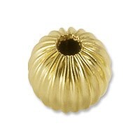 Gold Filled Round Bead Corrugated 5mm (1-Pc)