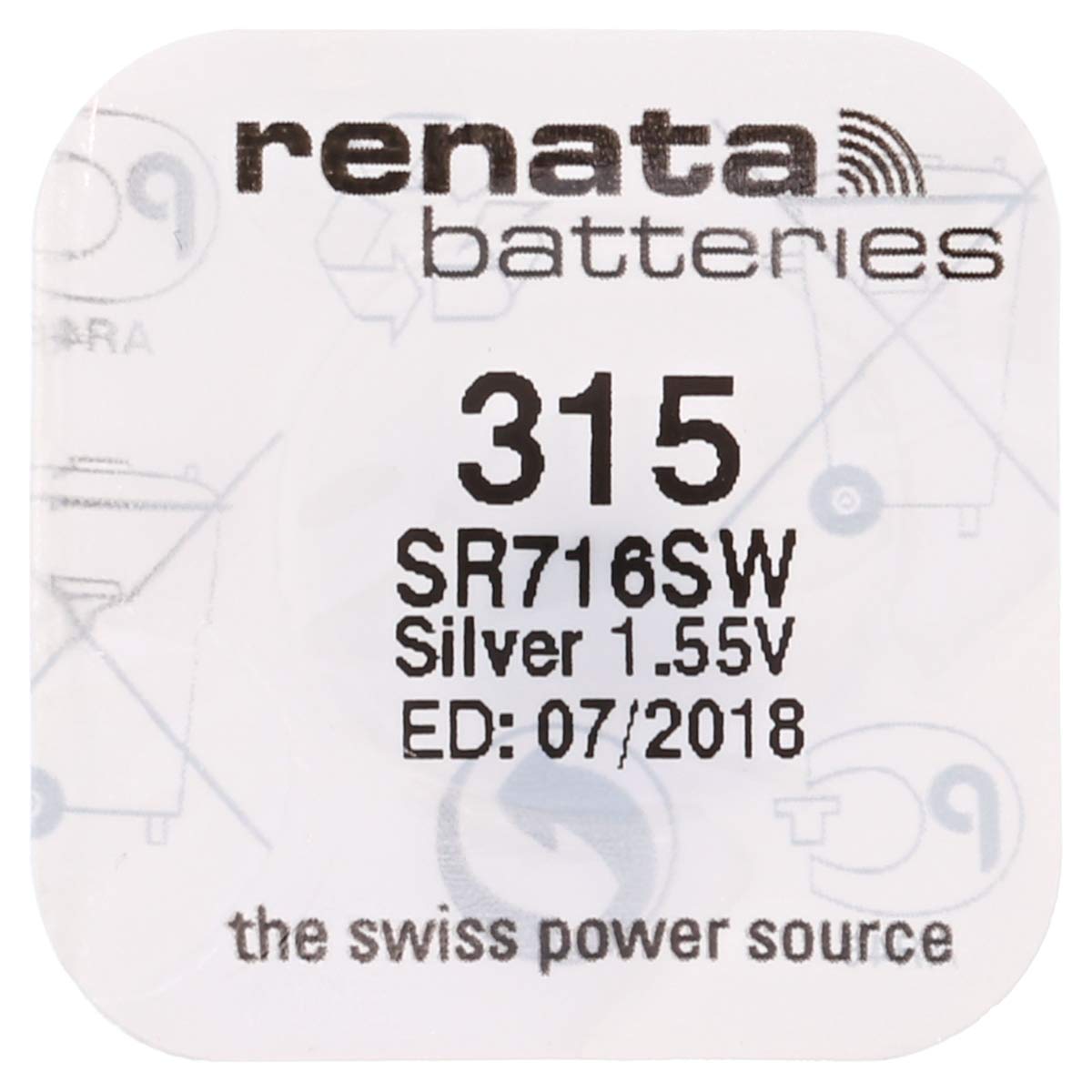 Strip of 10 Genuine Fresh Renata 315 SR716SW Swiss Made Silver 1.55v Batteries
