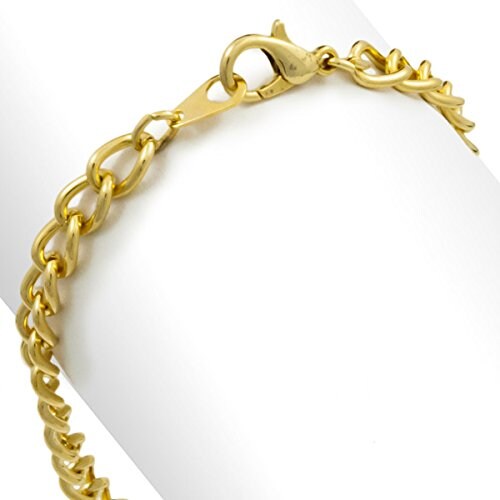 Curb Chain Charm Bracelet 7.5&#x22; Gold Plated