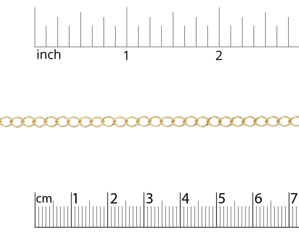 JewelrySupply Long Curb Link Chain 2mm Gold Plated (Foot)