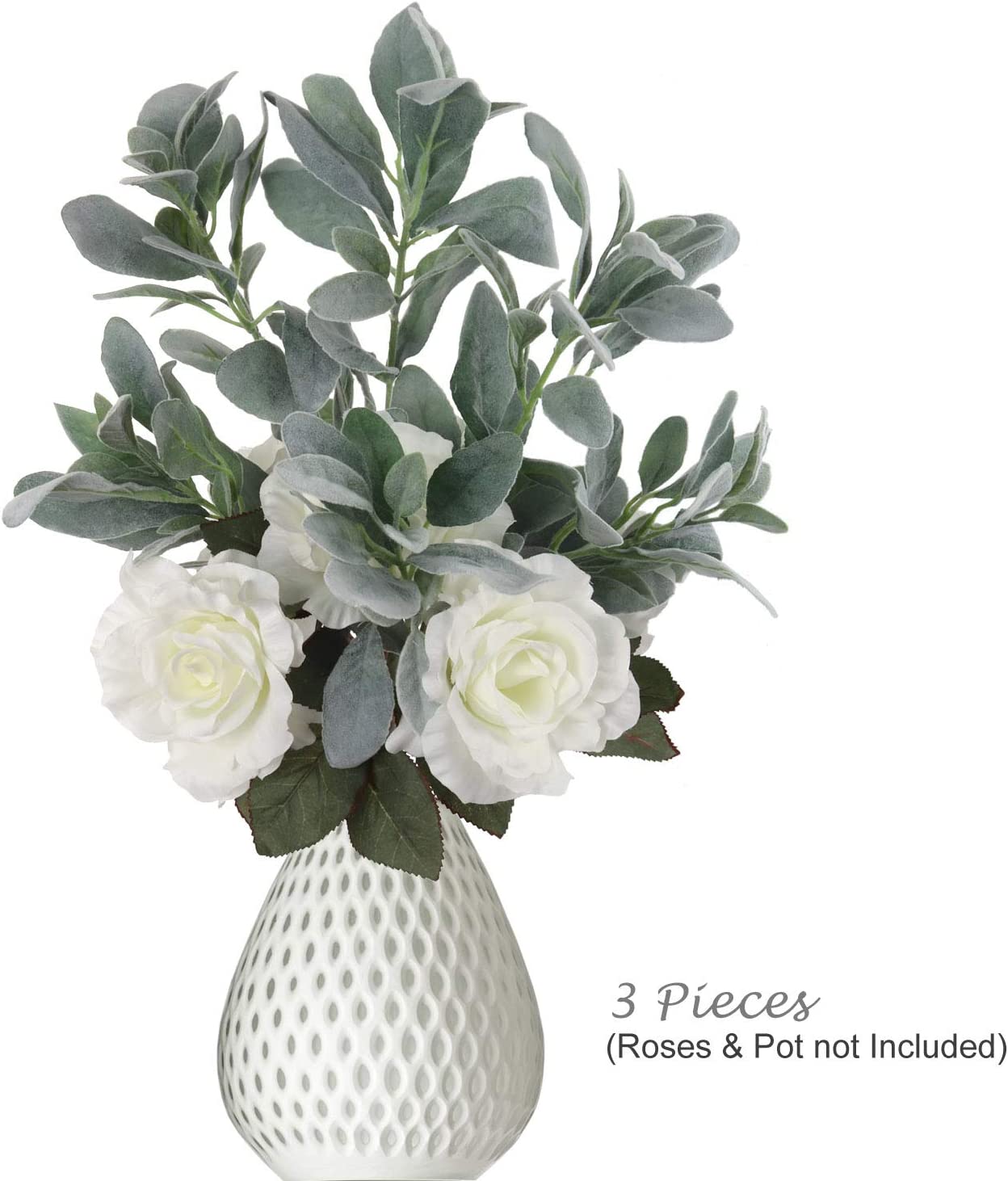 29" Real Touch Lamb Ear Stems - 6-Pack, Artificial Silk Foliage, Home Decor - Perfect for Bouquets, Centerpieces - Year-Round Greenery, Floral Home by Artificial Flowers