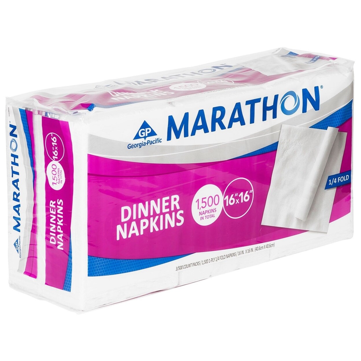Marathon   - Embossed Dinner Napkins 1/4 Fold - 1500 Napkins