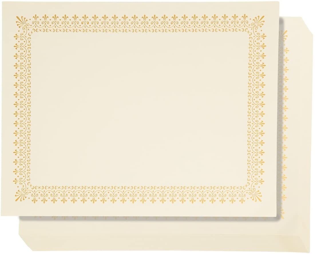35 Pack Gold Foil Blank Certificate Paper 8.5'' x 11'' for Printing Diploma  Paper for Graduation Achievement Awards Certificates for Recognition -  Yahoo Shopping