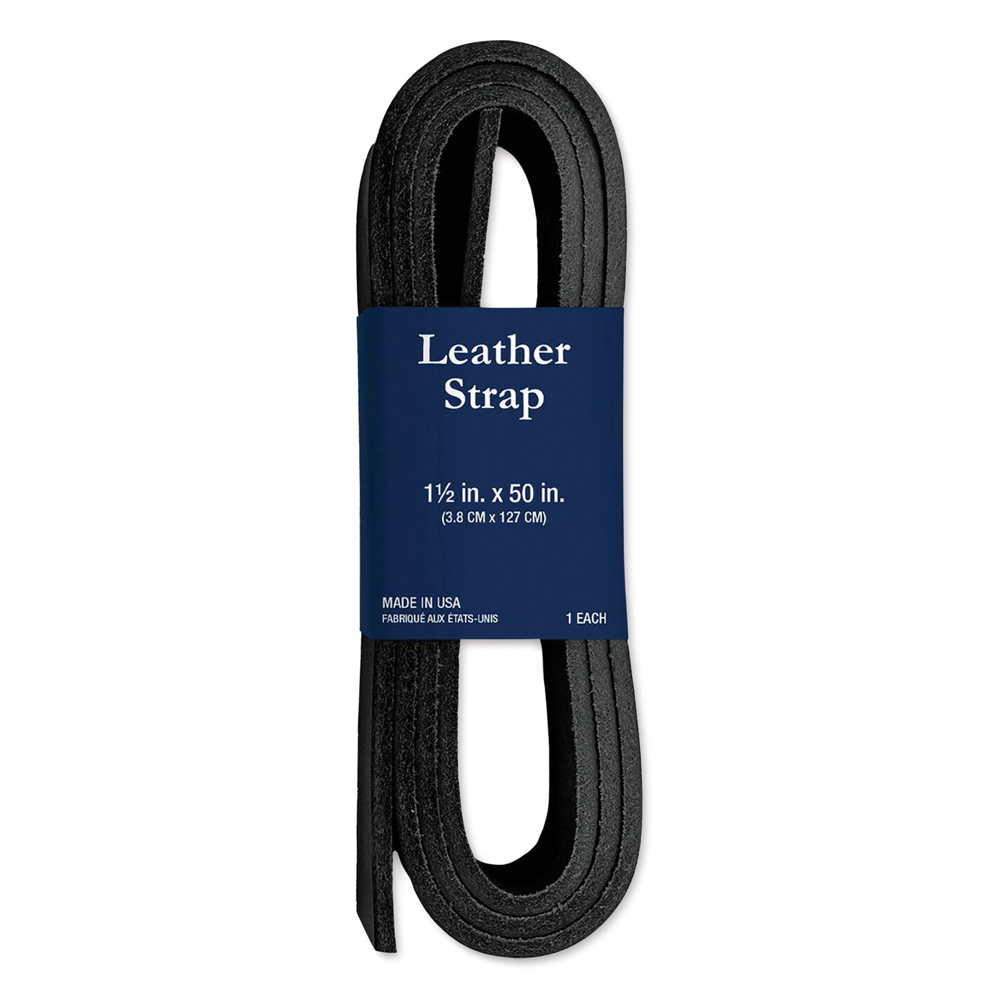 Realeather Leather Strap - Black, 1-1/2&#x22; x 50&#x22;