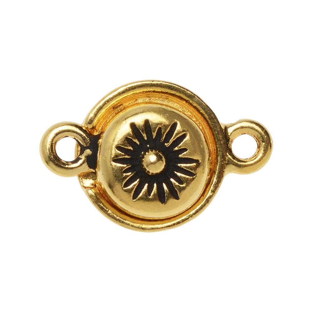 TierraCast Magnetic Clasps, Starburst 11x17mm, 1 Set, Antiqued Gold Plated