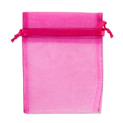 Organza Drawstring Bags 4x5 Fuchsia (Package of 10)
