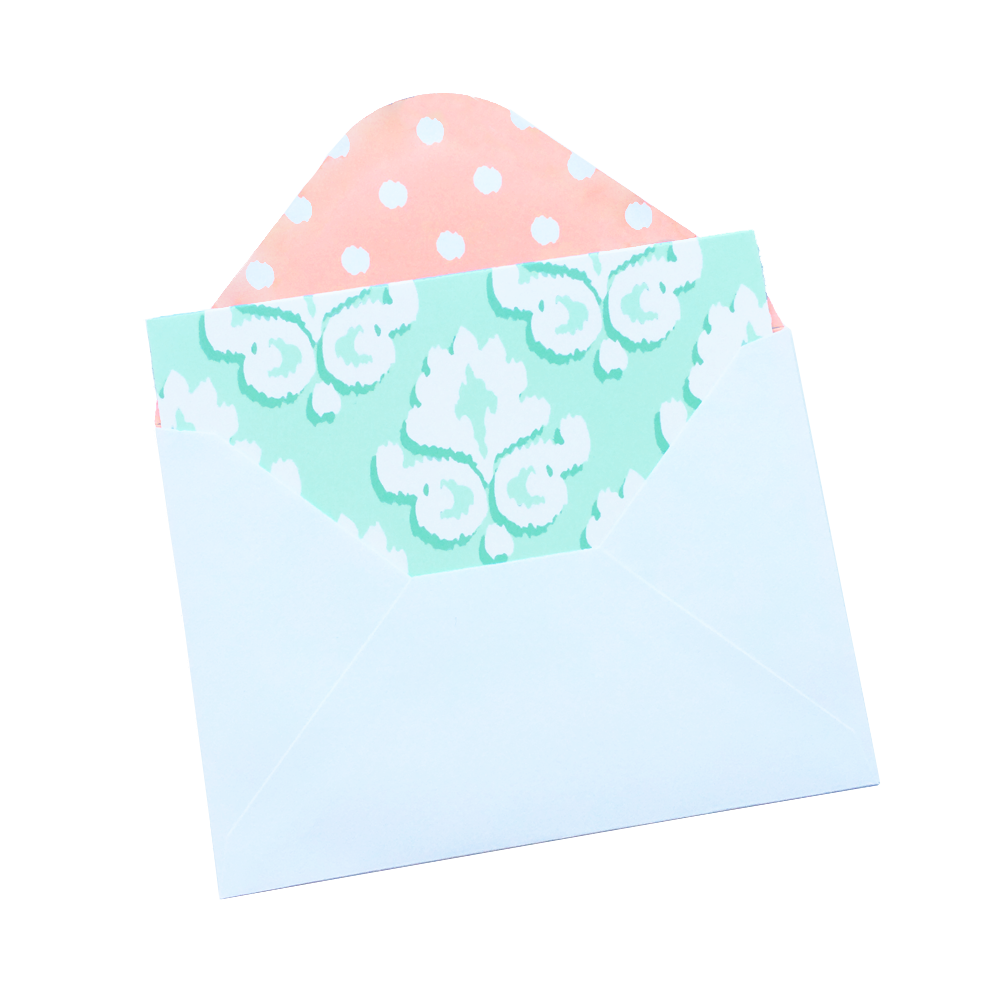 bloom daily planners Card Set, Blank Mint Damask