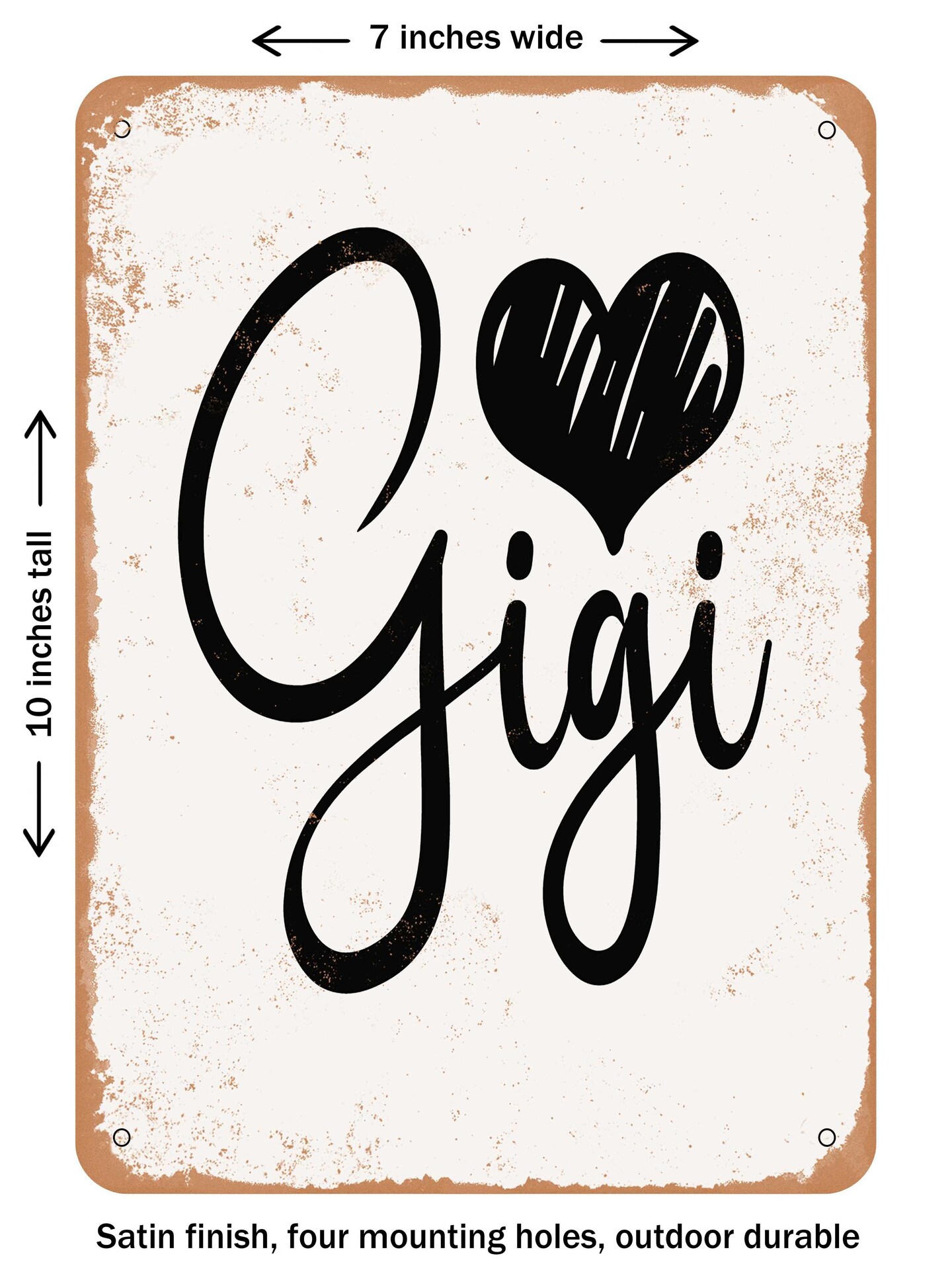 DECORATIVE METAL SIGN - Blessed Gigi  - Vintage Rusty Look