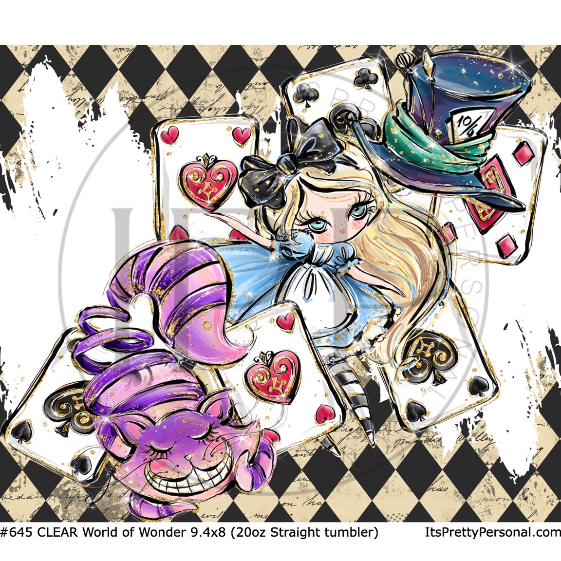 #645 CLEAR- 20oz - World Of Wonderland 9.4&#x22; x 8&#x22; Pattern Vinyl Wrap (IPP EXCLUSIVE!)