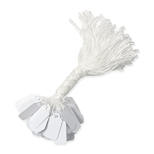 White Paper String Tags - Pricing Tags for Jewelry (Package of 100)