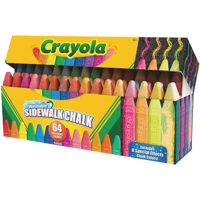 Crayola Washable Sidewalk Chalk, 64 Count - Assorted