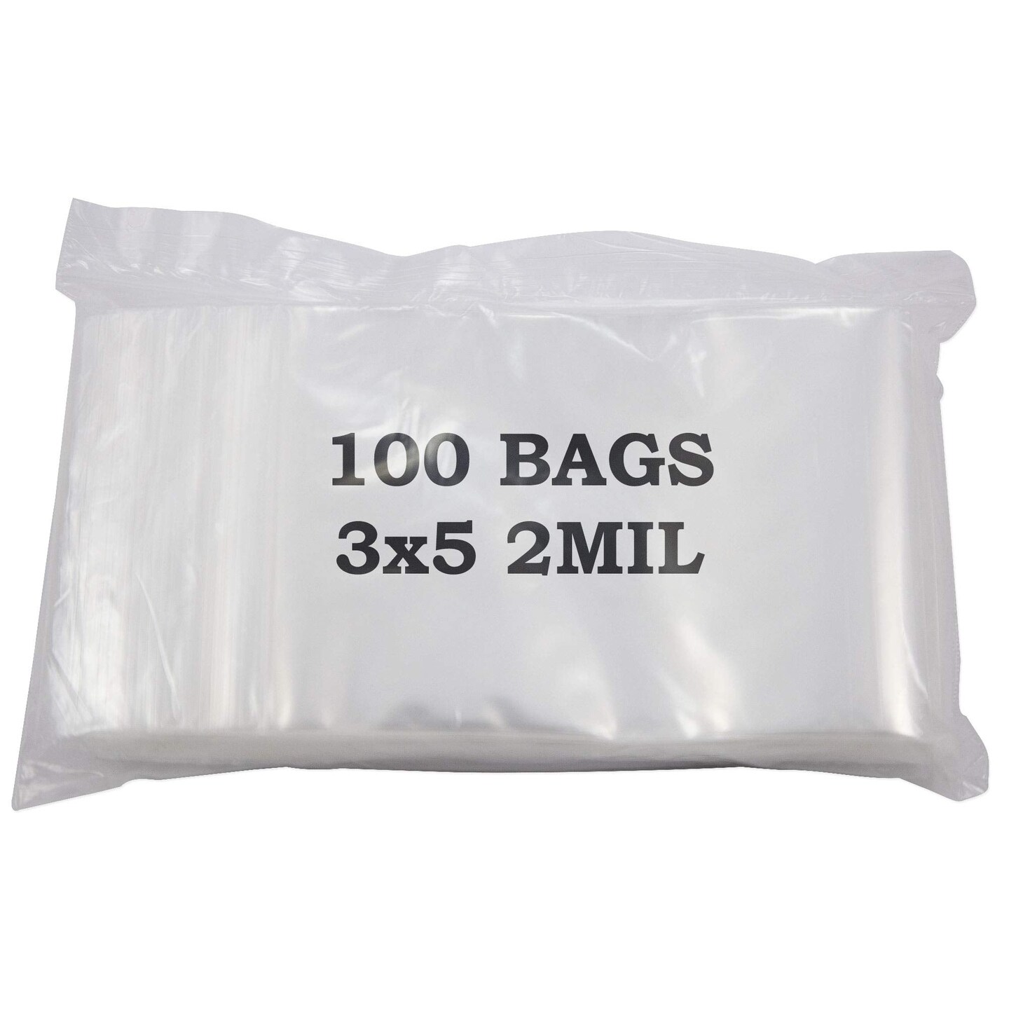 Clear Plastic Reclosable Zipper Bags 3x5 (Package of 100)