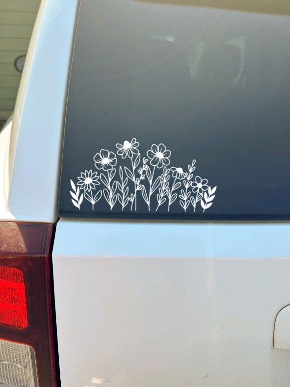 Daisy Wildflower Decal, Boho Car Decal, Flower Car Decal, Plant Lover ...