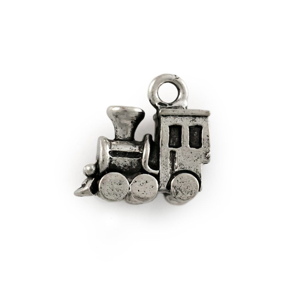 16x15mm Antique Silver Plated Train Charm (Package of 1)