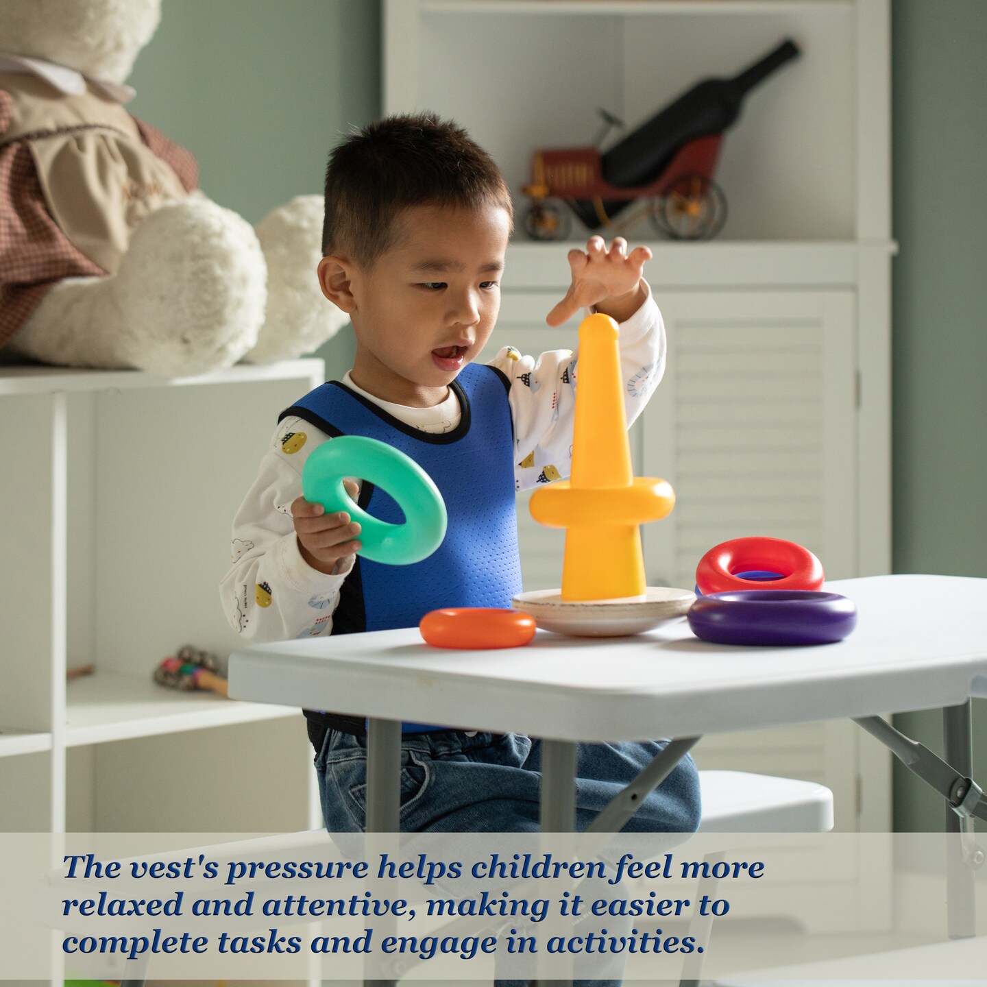 Weighted Sensory Compression Vest for Calming Deep Pressure Therapy and Sensory Integration in Autism, ADHD, and Special Needs Individuals