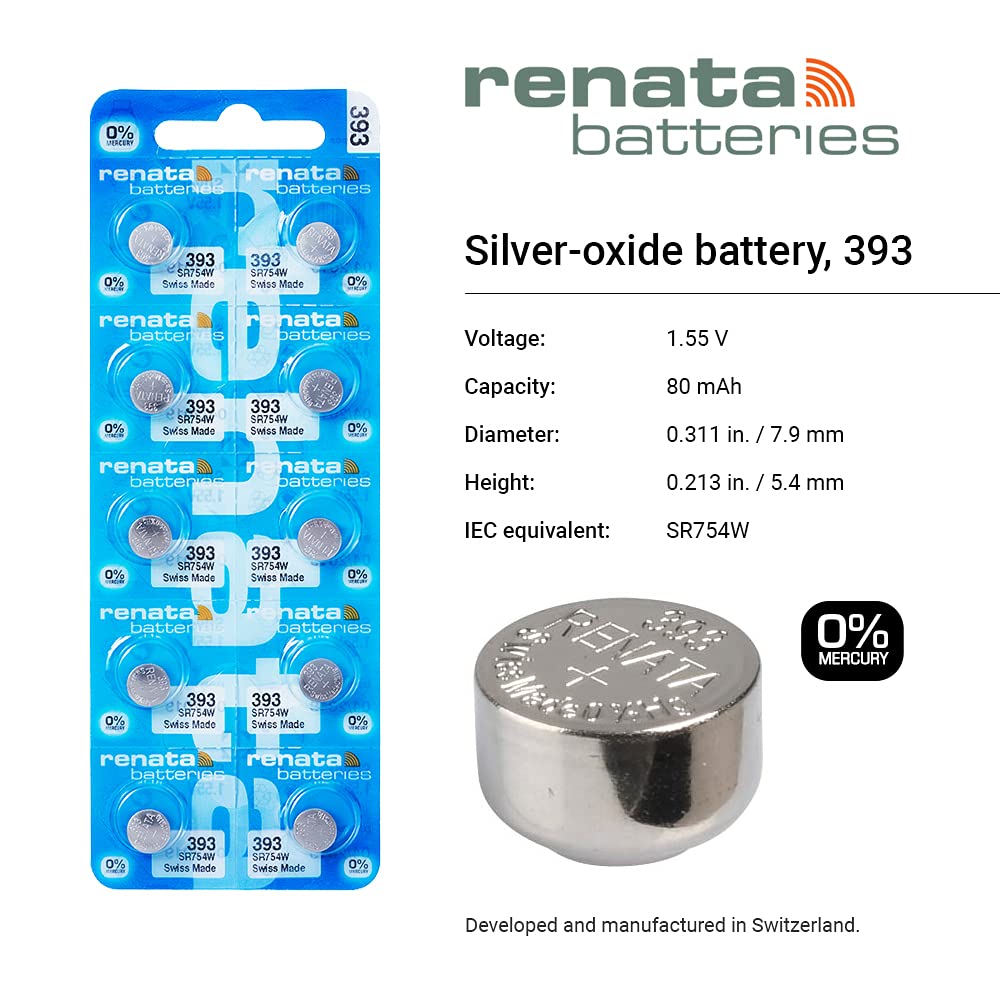 Renata Batteries 393 Silver Oxide Watch Battery (1 Pc)