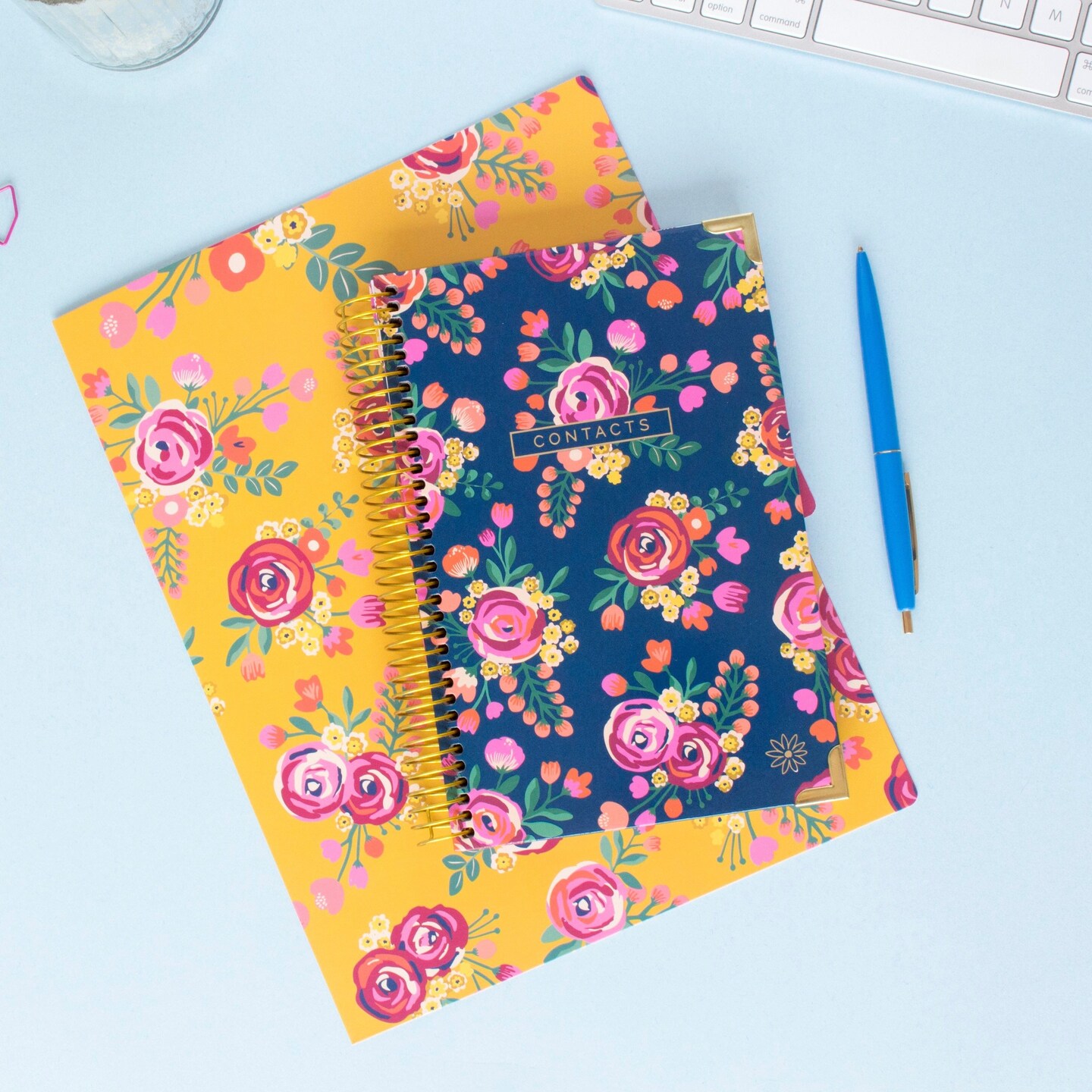 bloom daily planners Contact Book, Vintage Floral Gold Stamp