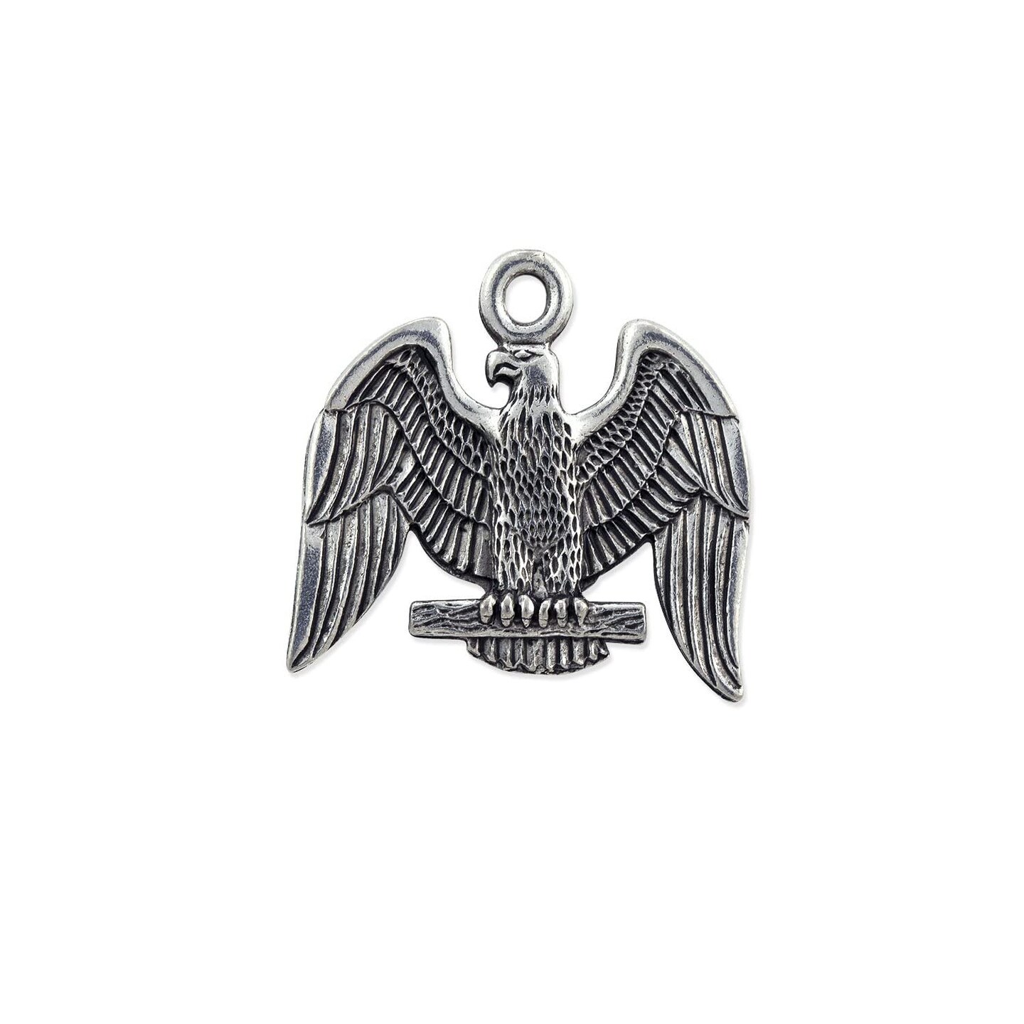 Charm for Jewelry Making - American Eagle 17x20mm Pewter Antique Silver Plated