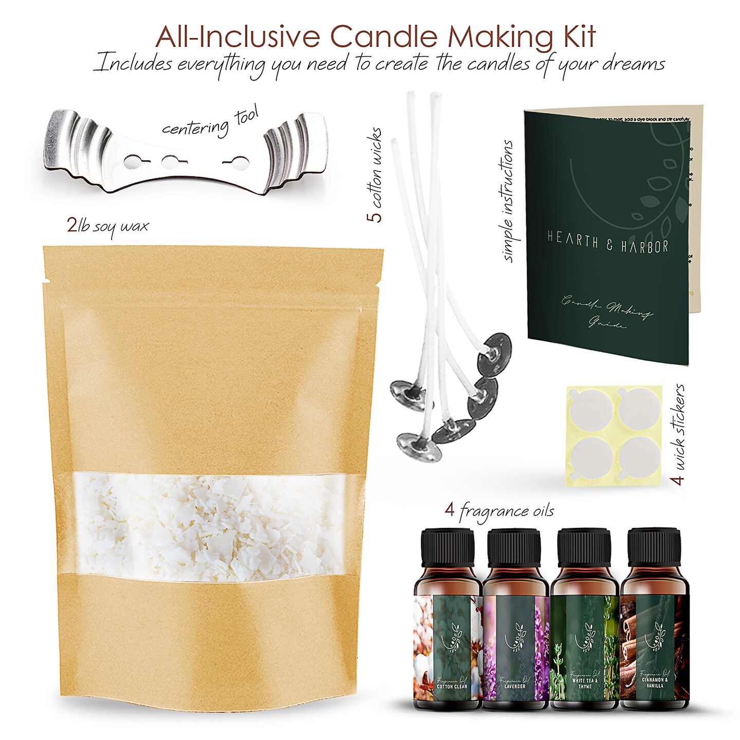 Hearth & Harbor DIY Candle Making Kit for Adults and Kids 