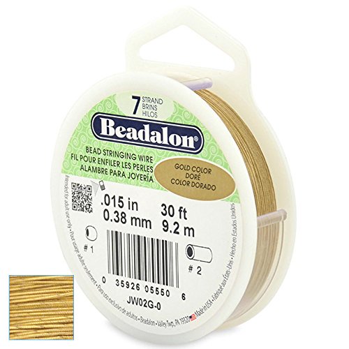 Beadalon Wire .015&#x22; 30ft Gold Color 7 Strand