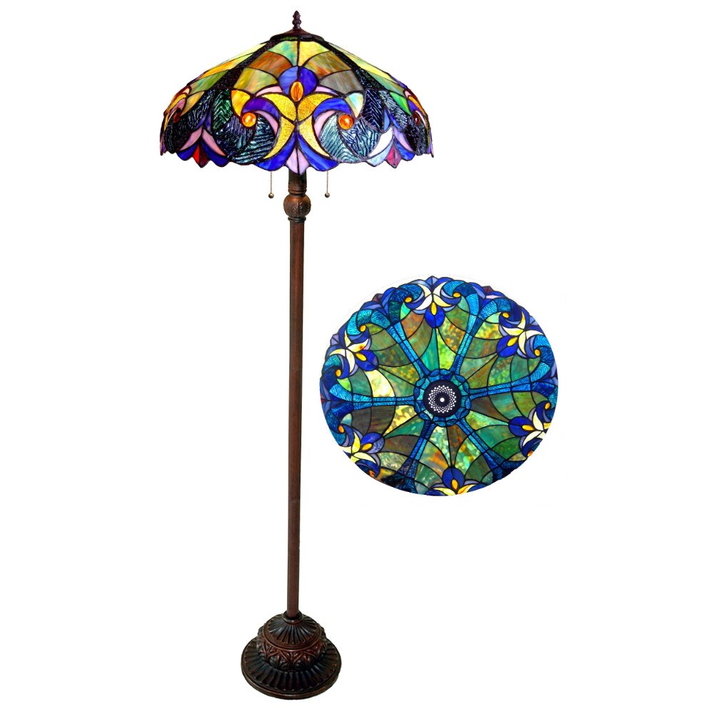 CHLOE Lighting   LIAISON Tiffany-style 18&#x22; 2 Light Victorian Floor Lamp Shade
