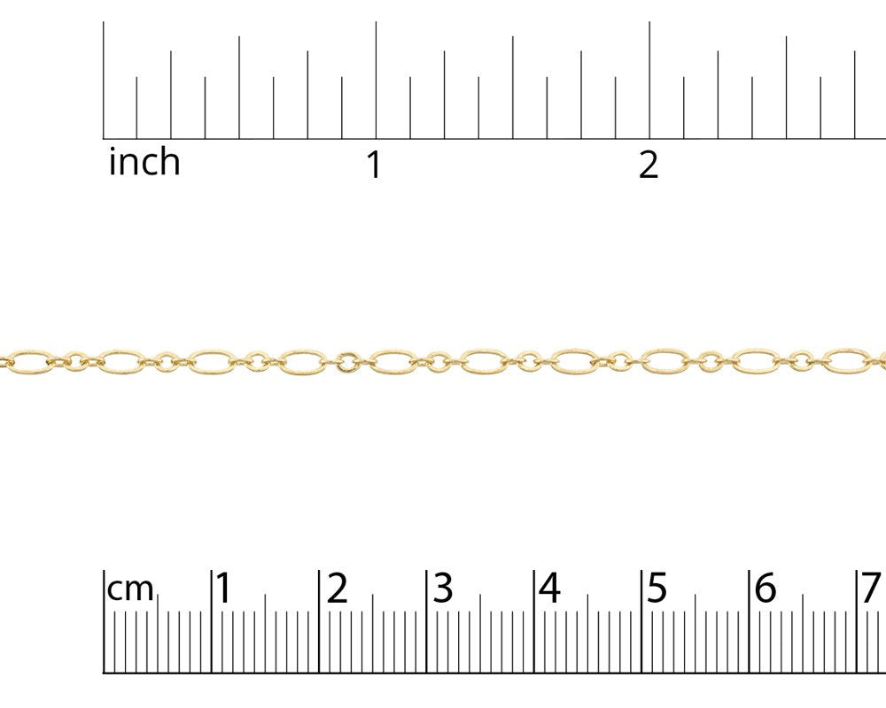 JewelrySupply 2.5mm Gold Plated Figaro Chain (Priced per Foot)
