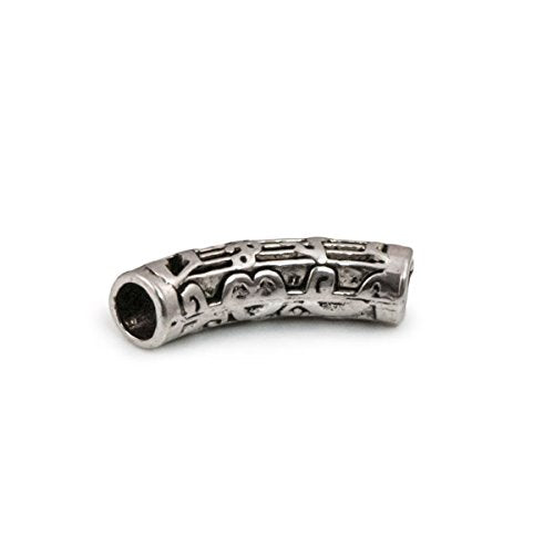 34x9mm Music Note Large Hole Pewter Curved Tube Bead (Package of 1)