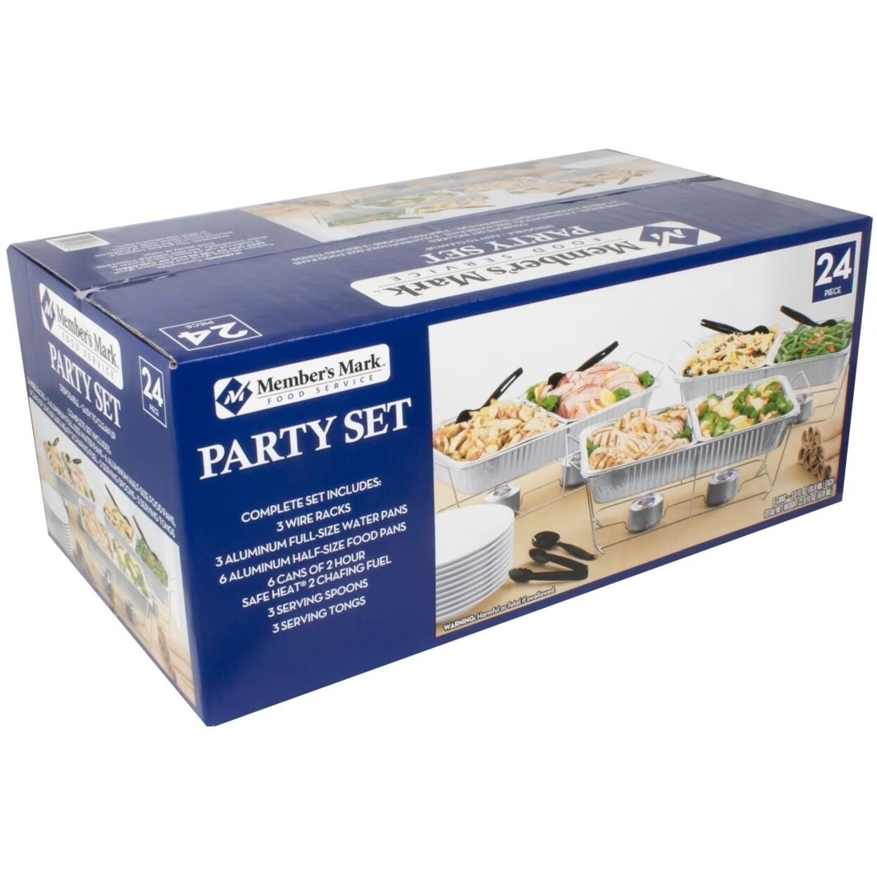 Members Mark Party Set With Safe Heat Chafing Fuel (24 Piece)