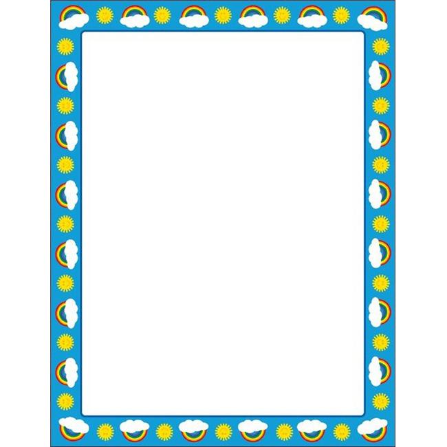 Creative Shapes Etc 8.5 x 11 in. Designer Paper, Rainbow Border - 50 Sheets per Pack