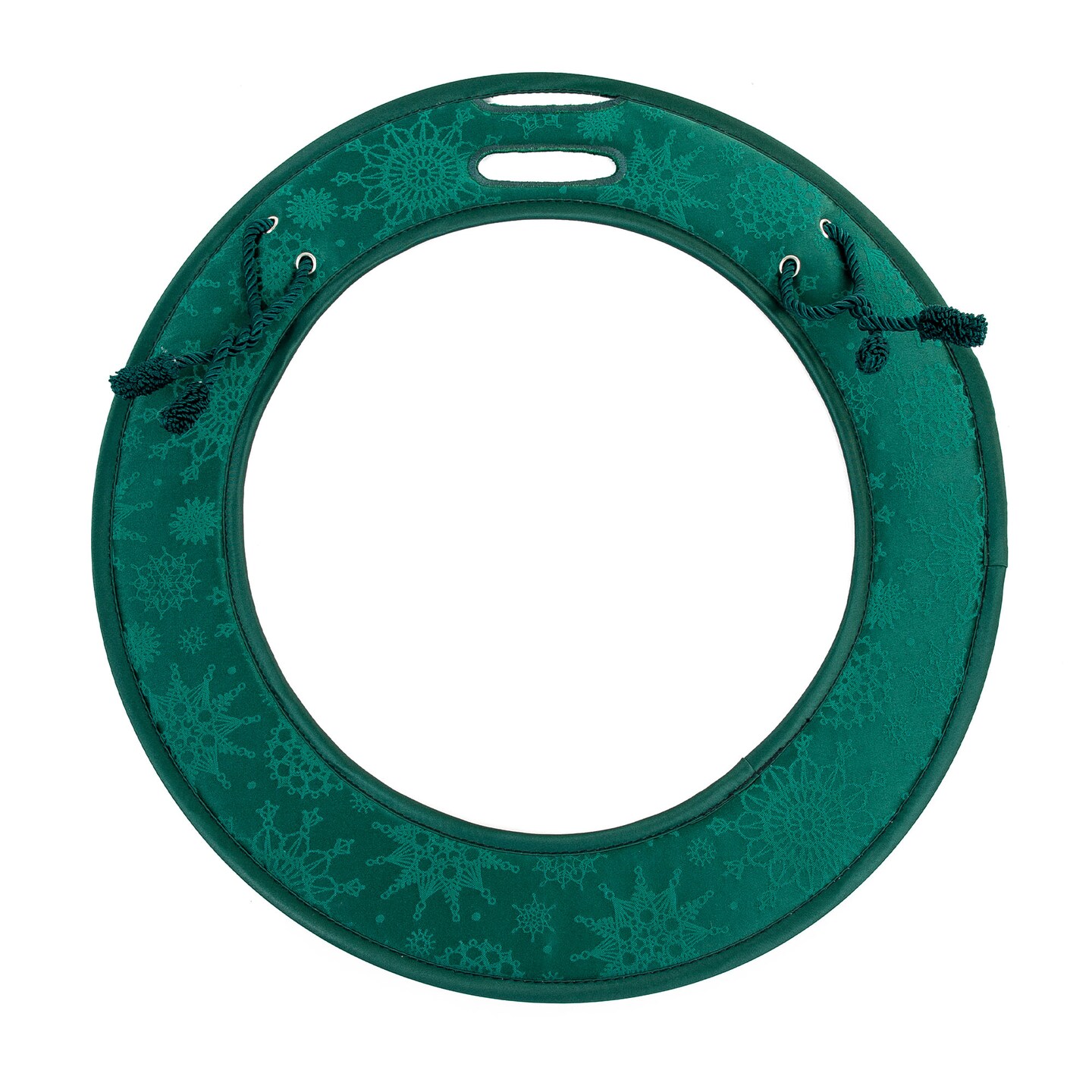 Northlight 30&#x22; Oversized Green Snowflake Christmas Wreath Deluxe Door Saver with Ties