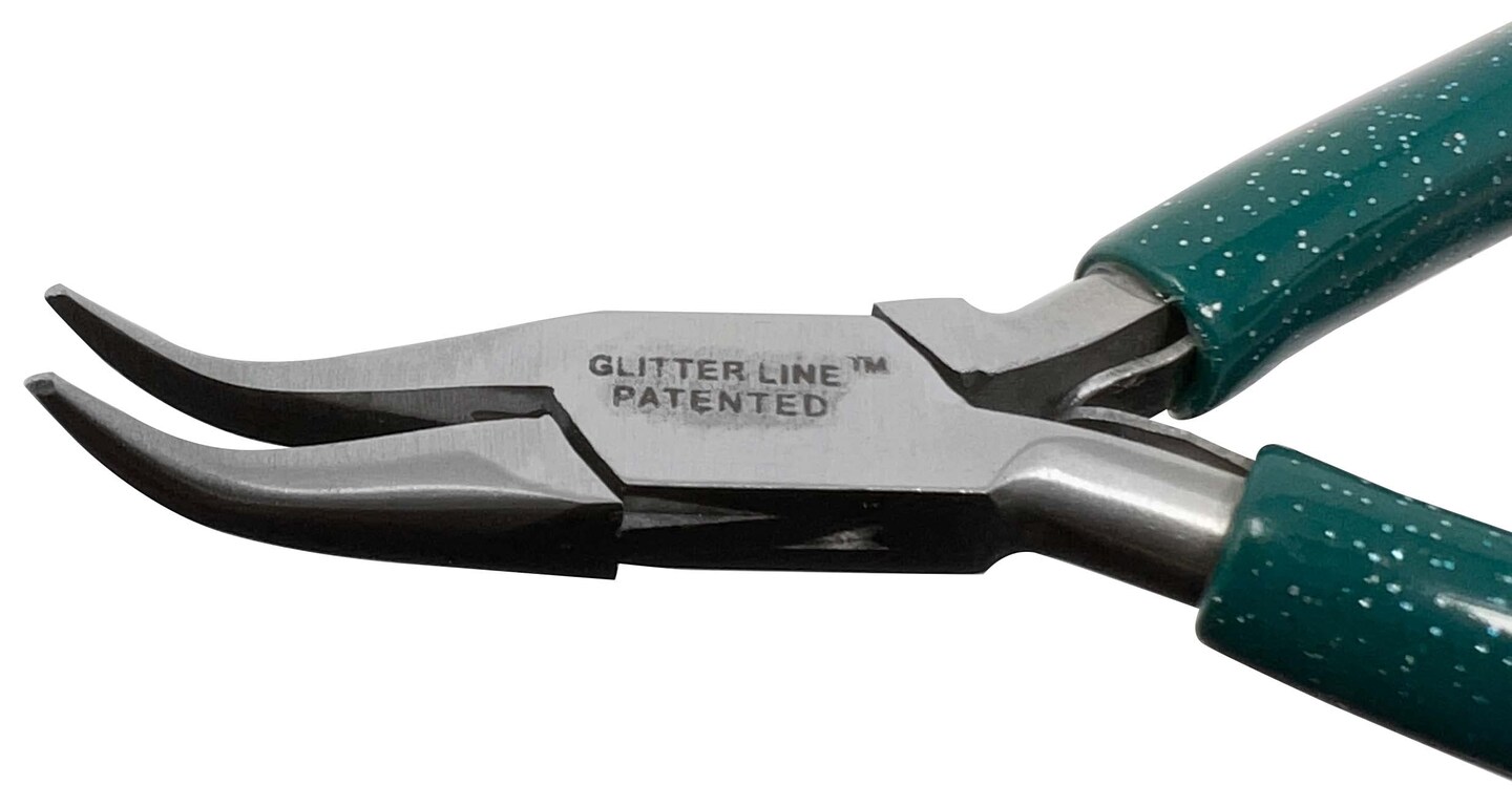 4-1/2&#x22; Glitter Line Bent Nose Plier Pliers Jewelry Making Wire Metal Forming Shaping Tool