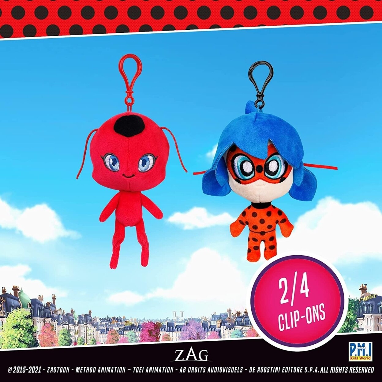 Miraculous Ladybug Tikki Plush Clip-On Backpack Charm 6 Inch Pmi International