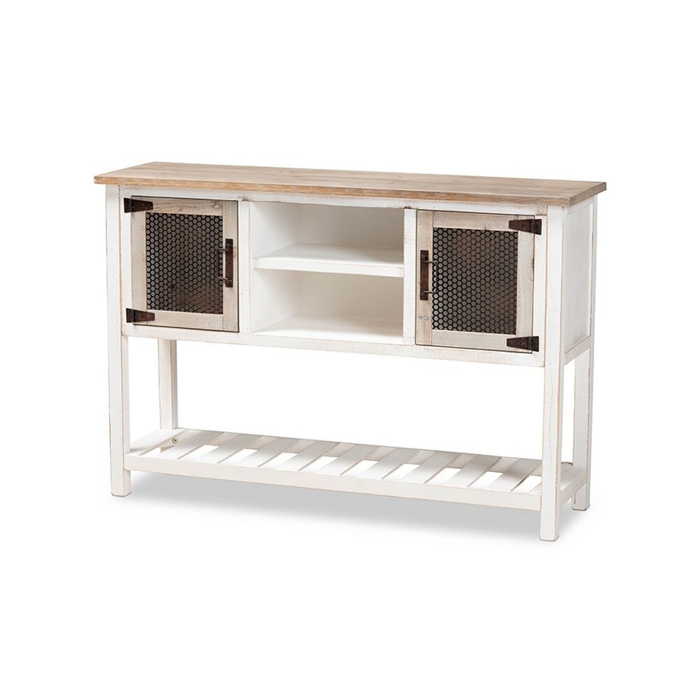 Baxton Studio Deacon Rustic Industrial Farmhouse Weathered Two-Tone  Wood 2-Door Dining Room Sideboard Buffet