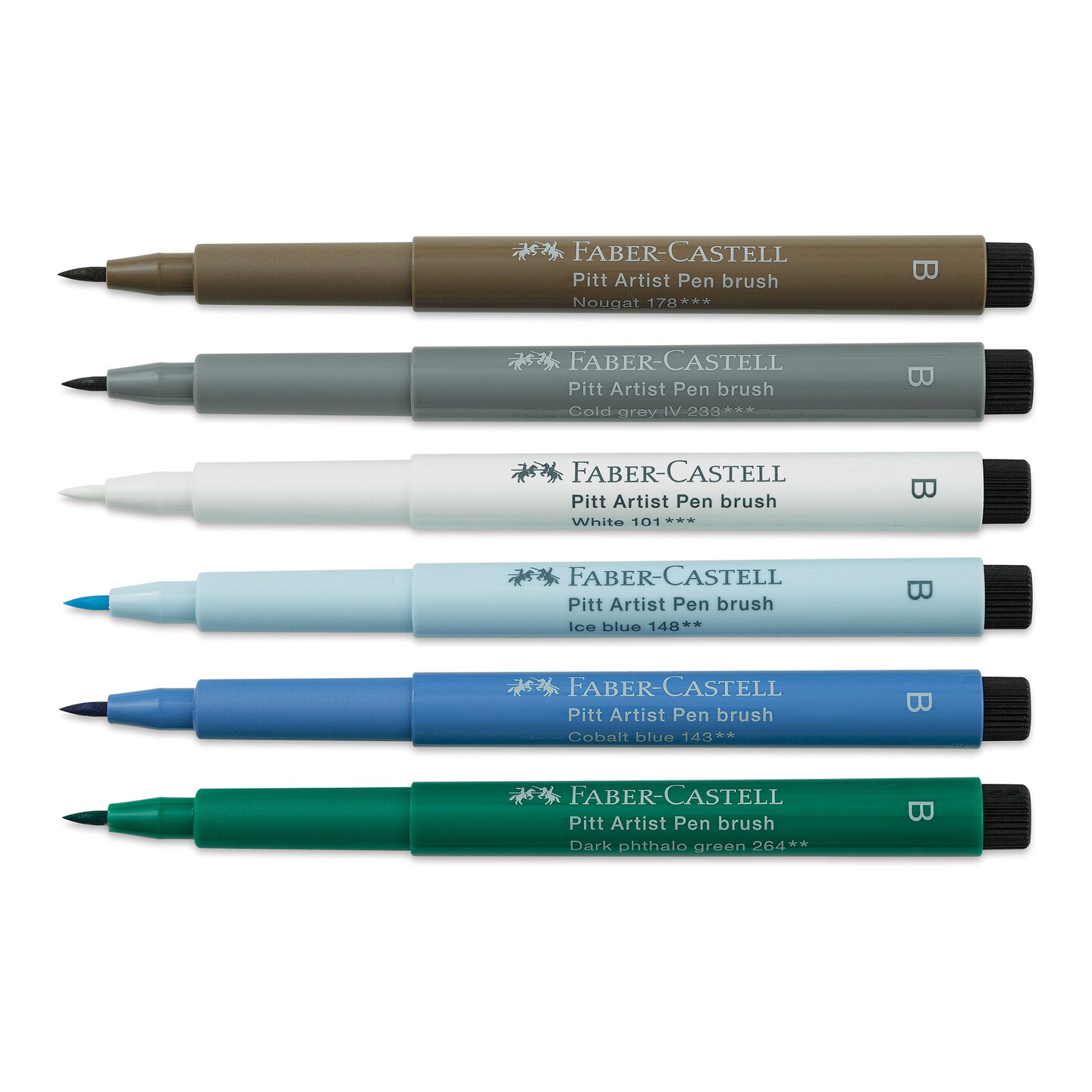 Faber Castell : Pitt Artists Brush Pens : Set Of 6 : Shades Of Grey
