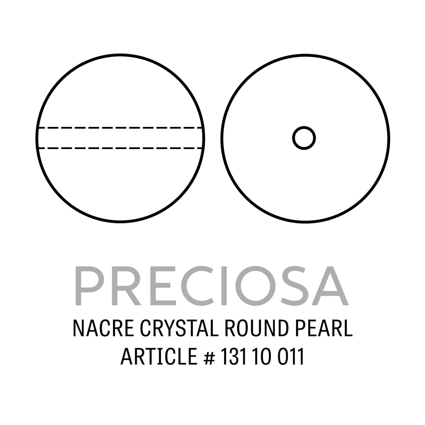 Preciosa Crystal Nacre Round Pearl 6mm Magic Black (Package of 20)