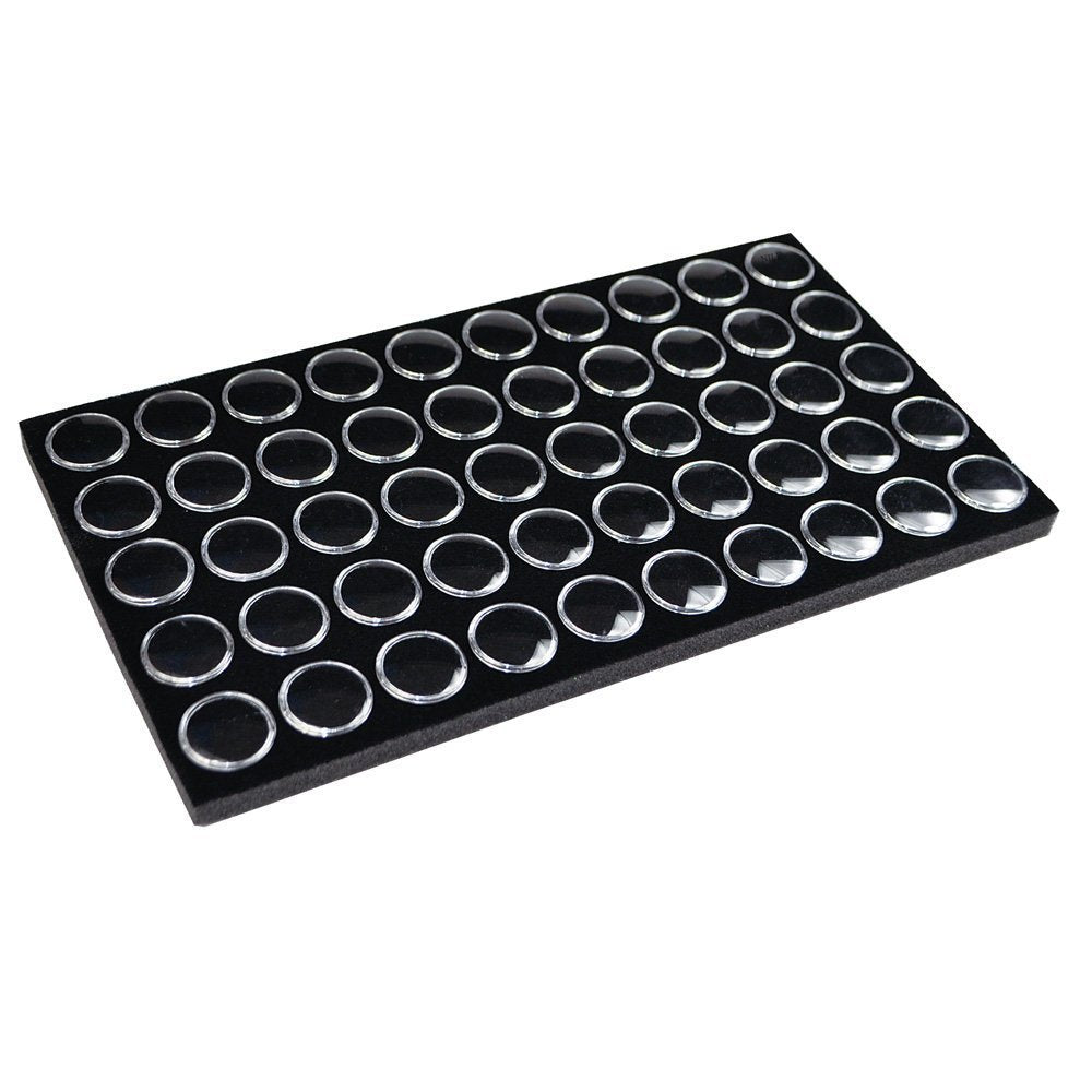 Gemstone Black Foam Tray Liner with 50 Cups and Coin Display Insert