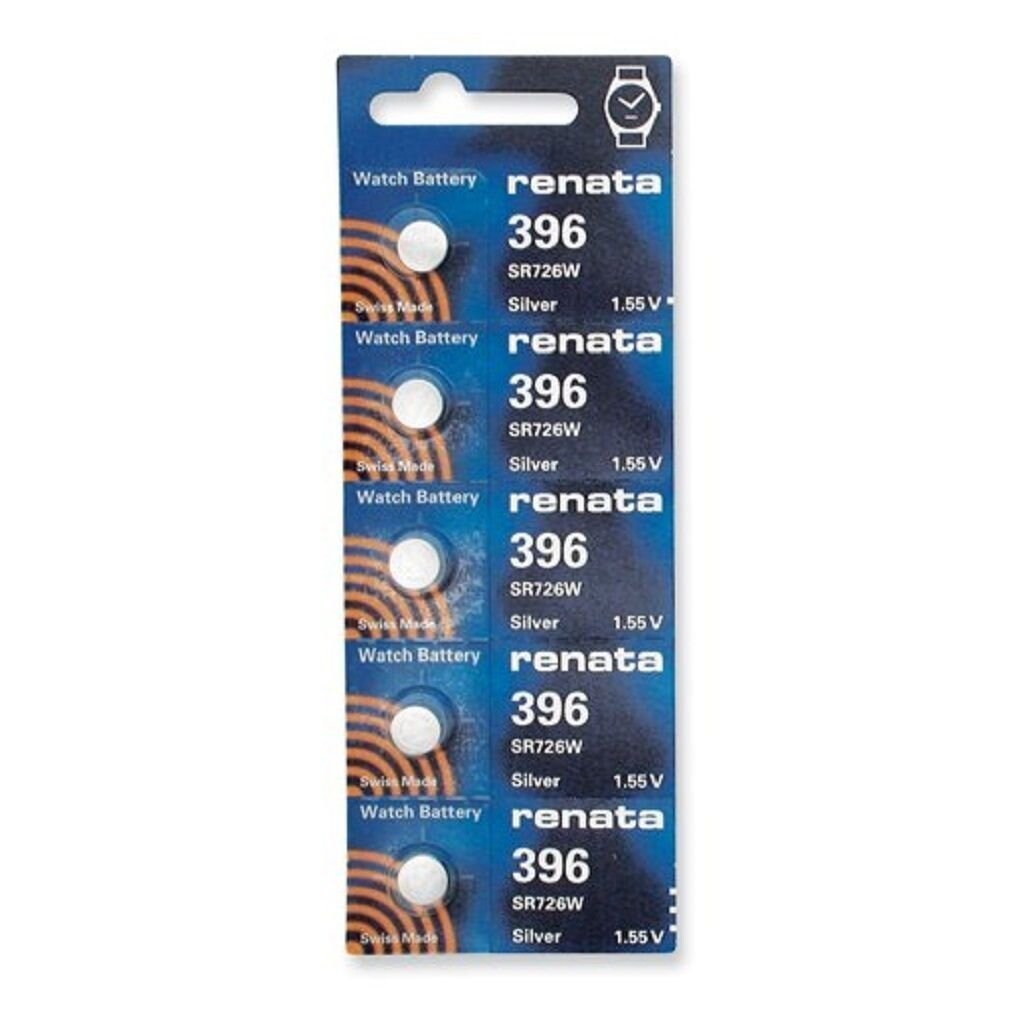 Renata Watch Battery Swiss Made Renata 396 or SR726SW Or AG2 1.5V (5 Batteries, 396 or SR 726 SW)