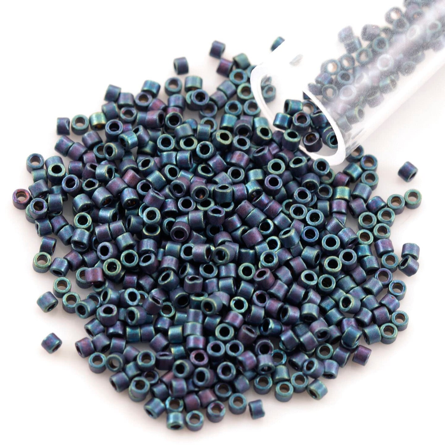 Miyuki Delica Seed Bead 11/0 Metallic Matte Blue AB