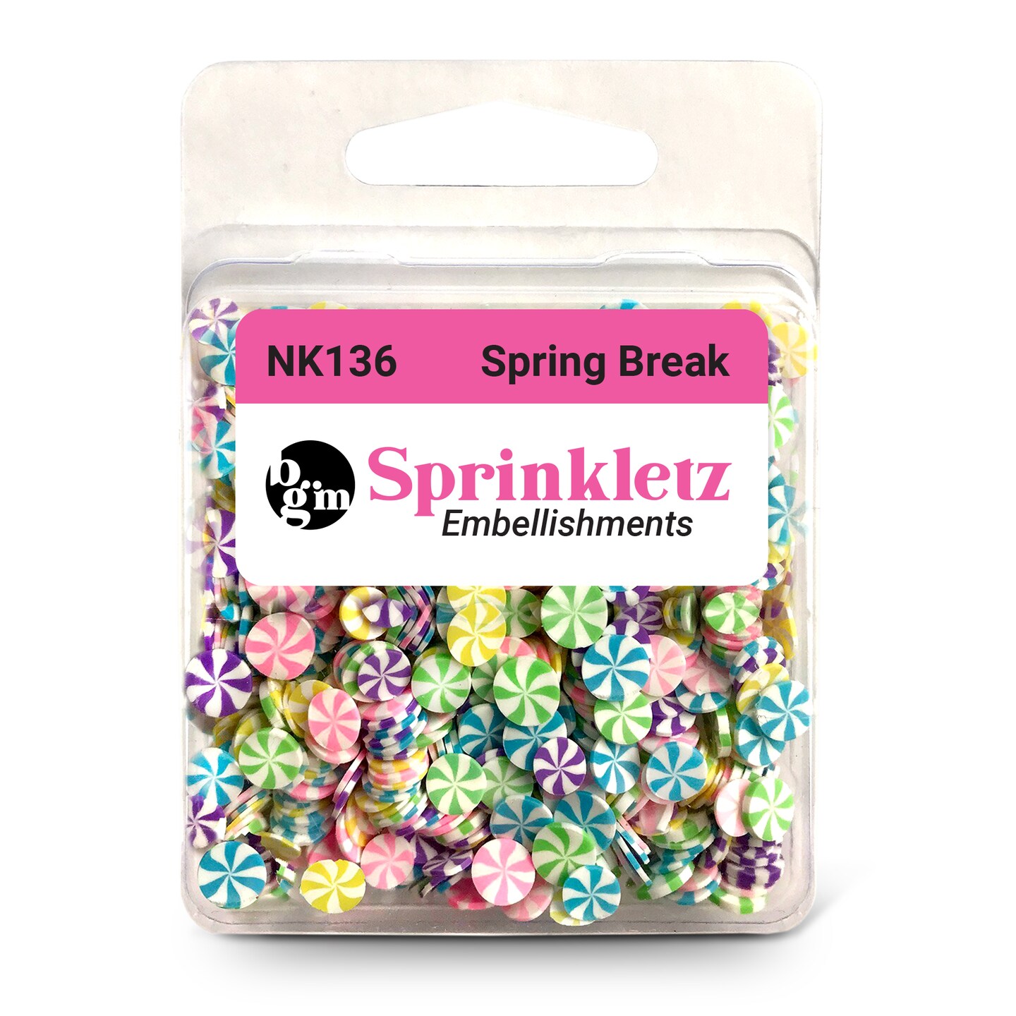 Buttons Galore Sprinkletz Embellishments for Crafts, Tiny Polymer Clay Shapes & Unique Designs - Spring Break- 3 Pack