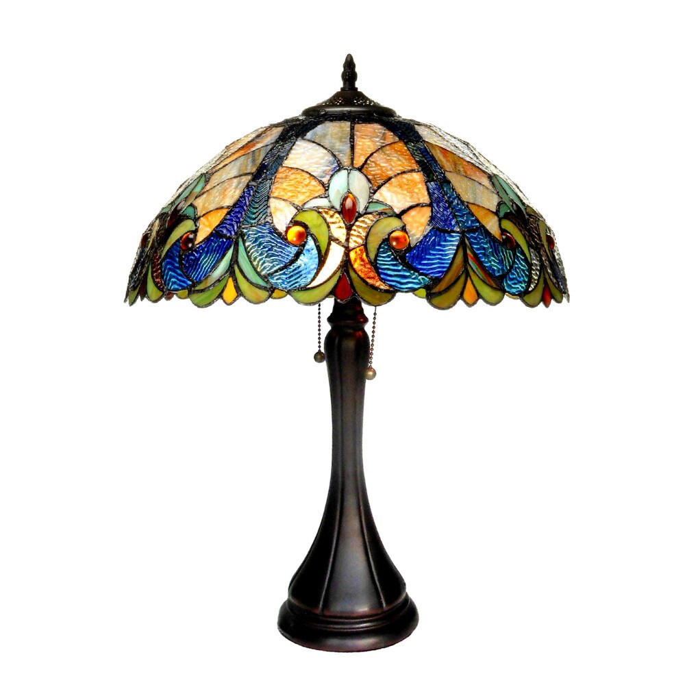 CHLOE Lighting 200 Watt Tiffany Style Glass Table Lamp, Multicolor