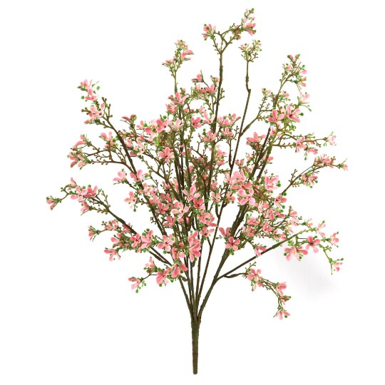 24-Pack: 22&#x22; Mini Pink Flower Bush with 14 Sprays by Floral Home&#xAE;