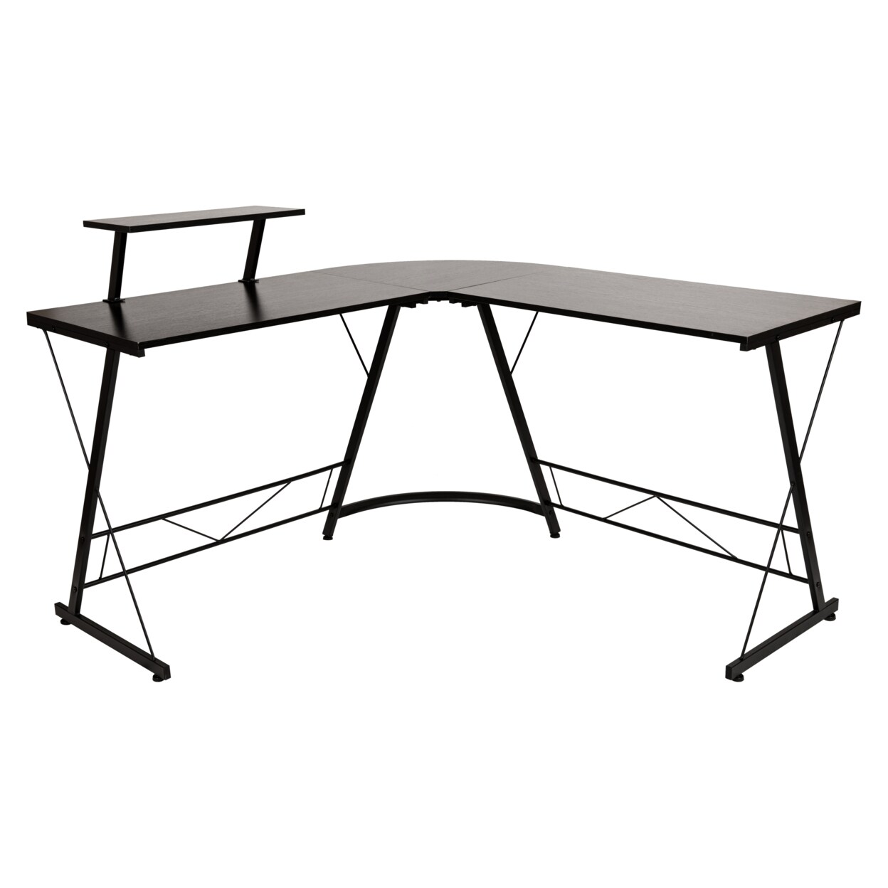 Flash Furniture L-Shaped Desk 71.5" Computer Corner Desk, Home Office Corner Desk, Gaming Desk, Space Saving, Easy to Assemble, Black