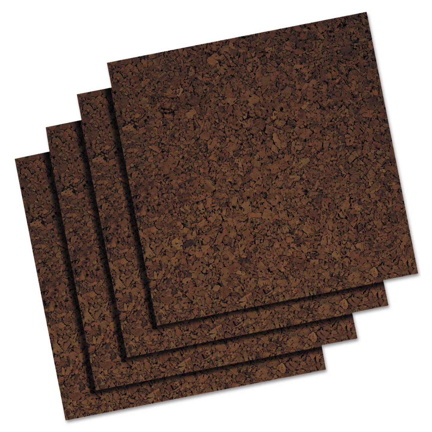 Cork Panel Bulletin Board, 12 x 12, Brown, 4 Panels/Pack Cork Panel Bulletin Board, 12 x 12, Brown, 4 Panels/Pack