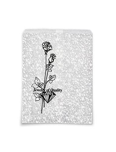Jewelry Gift Bags Silver Print 7&#x22;x 5&#x22; (Package of 100)